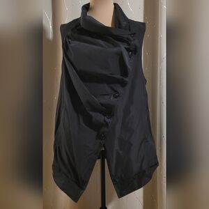 Sun Kim Dark Grey Asymmetric Jenny Vest Draped Sleeveless Top M